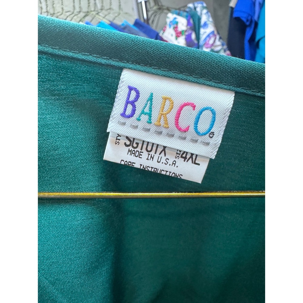 Barco Cherokee Workwear Scrub Top Hunter Green 4XL Made in USA SGT01X
